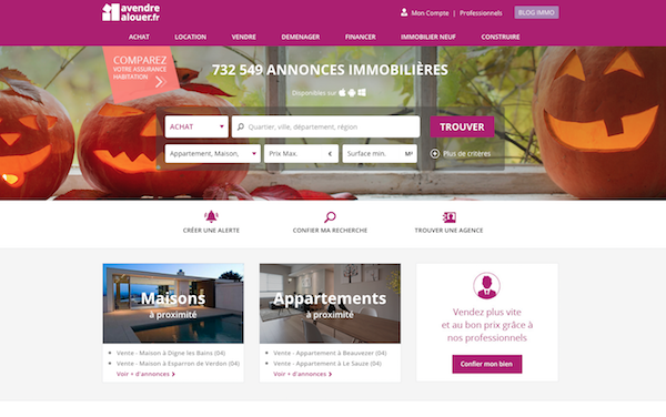 Le site Avendrealouer.fr  