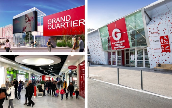 Les galeries de Mercialys à Saint-Étienne, Morlaix et Rennes,