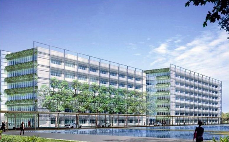 L'un des quatre immeubles du complexe d'Airbus à Toulouse-Blagnac. DR 