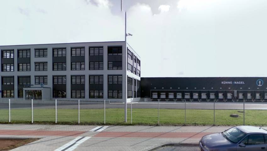 L'entrepôt Kühne+Nagel à Bielefeld, en Allemagne. © Google Maps