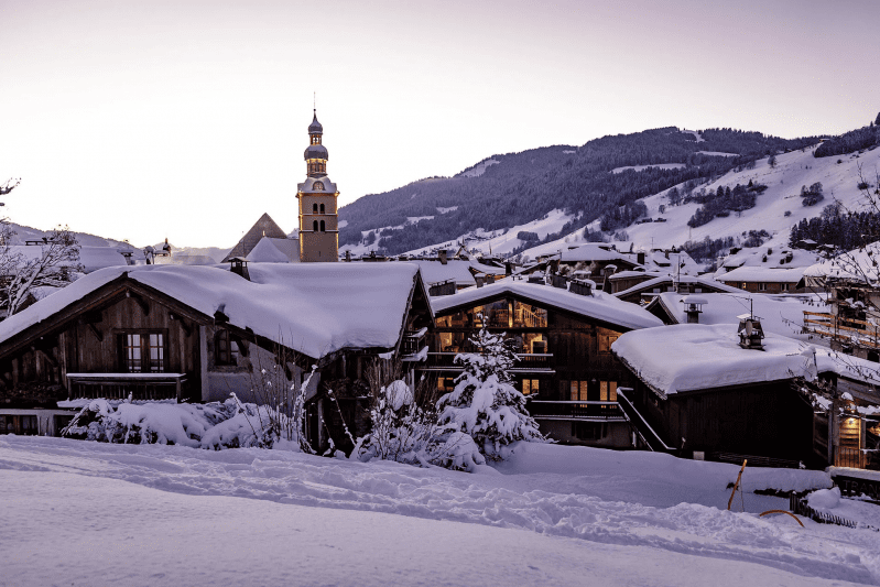 Le village de Megève en plein cœur du massif du Mont-Blanc. 