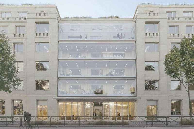 Vue de la nouvelle façade du 35 boulevard des Invalides, à Paris. 