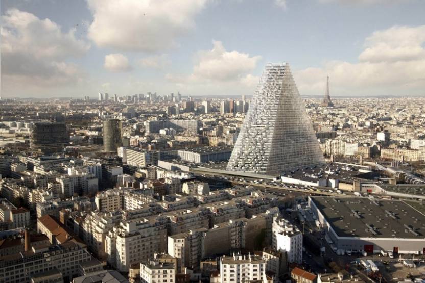 La tour Triangle à Paris, portée par URW et Axa IM Alts. © Herzog & De Meuron