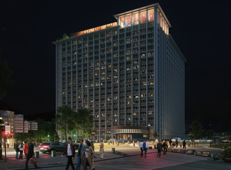Le projet pour la restructuration de l'ancienne cité administrative de Lille. © Hamonic+Masson