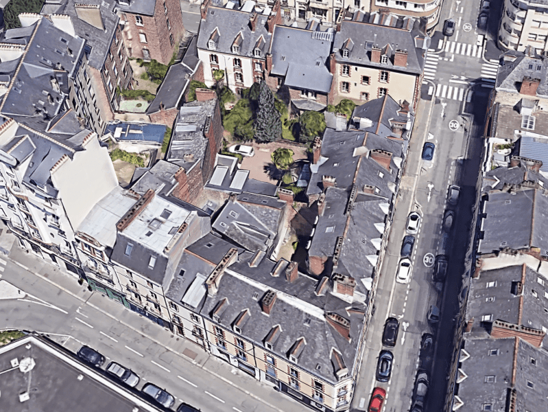 L'’îlot Sauveur-Duhamel à Rennes. © Google Earth