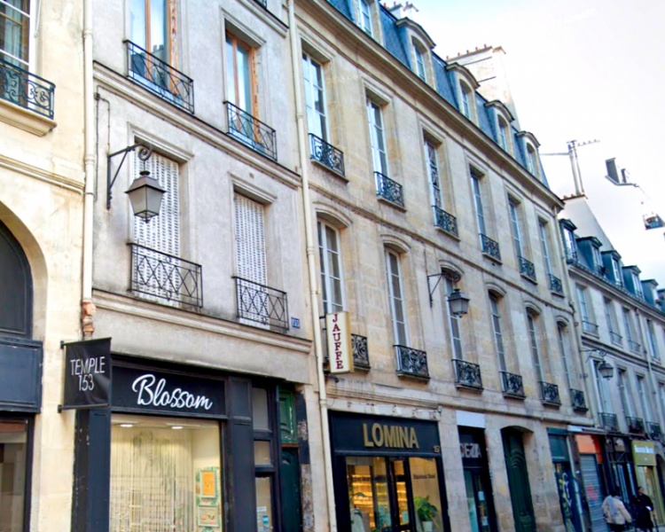Les 155 & 157 rue du Temple, dans le 3e arrondissement de Paris. © Google Maps