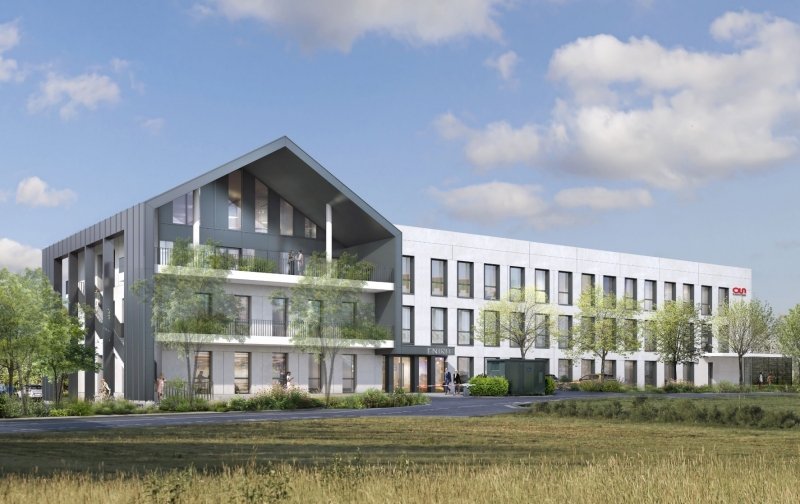 Le projet de bureaux situé à Cherbourg-en-Cotentin. Le projet de bureaux situé à Cherbourg-en-Cotentin.