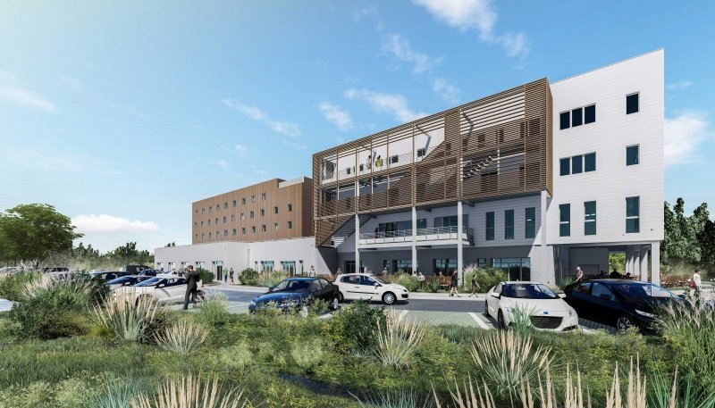 Le projet Cap Océan à Montoir-de-Bretagne, avec le B&B Hotels à gauche Le projet Cap Océan à Montoir-de-Bretagne, avec le B&B Hotels à gauche