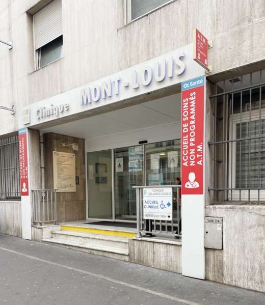 La clinique Mont-Louis dans le 11e arrondissement de Paris. 