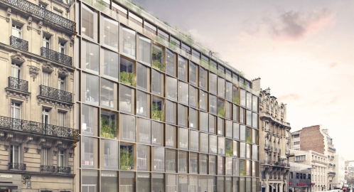 La façade de Mondo, Paris 17. © Gecina La façade de Mondo, Paris 17. © Gecina