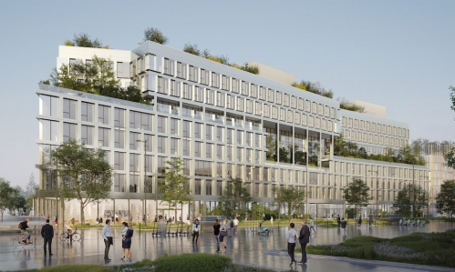 L’immeuble de bureaux #V3, à Saint-Ouen ,compte parmi les projets verts soutenus par la CDC en immobilier. 