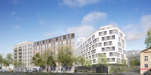 Le projet de résidence étudiante et logements sociaux situés au 47-57 République à Bagnolet.