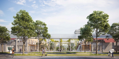 Le projet mixte des Halles de la Cartoucheries à Toulouse, porté par Cosmopolis et la CDC. © Chloé Bodart / Construire et OECO Architectes