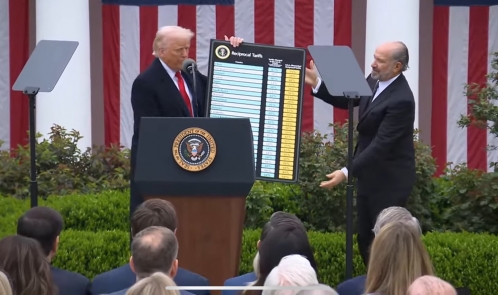 Donald Trump, président des États-Unis, et Howard Lutnick, secrétaire au Commerce des États-Unis. 