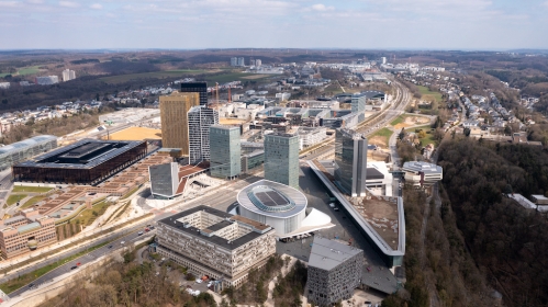 Le plateau du Kirchberg, au Luxembourg. 