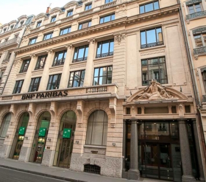 La façade du 41 Grenette à Lyon, qui héberge BNP Paribas.