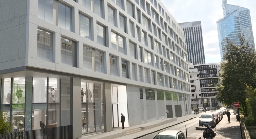 L'immeuble Côté Jardin, au sein du campus Highlight à Courbevoie. © Studios