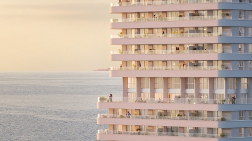 L'hôtel 4* de la tour M99 à Marseille. © PietriArchitectes