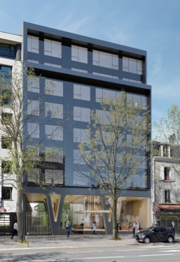 Perspective de l'immeuble de l'avenue du Général Leclerc, à Boulogne-Billancourt.  