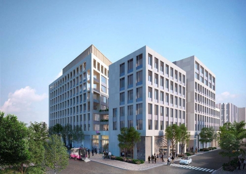 L'îlot G développé par Cogedim, avec la future implantation du Sytral. © Cogedim