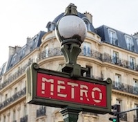 Panneau rouge Métro - Paris RATP - 200