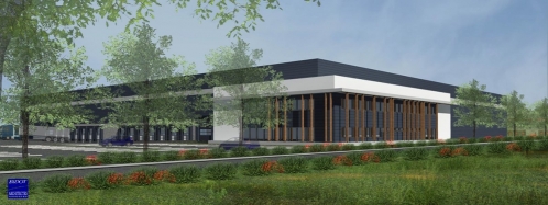 L'entrepôt développé par Fulton à la Verpillière. © Bidot Architectes