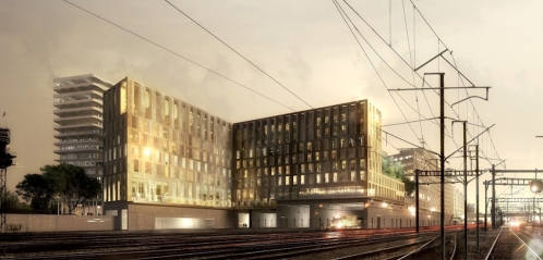 L'immeuble Enjoy longe les voies de la gare Saint-Lazare © Scape