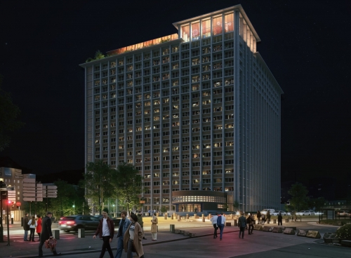 Le projet pour la restructuration de l'ancienne cité administrative de Lille. © Hamonic+Masson