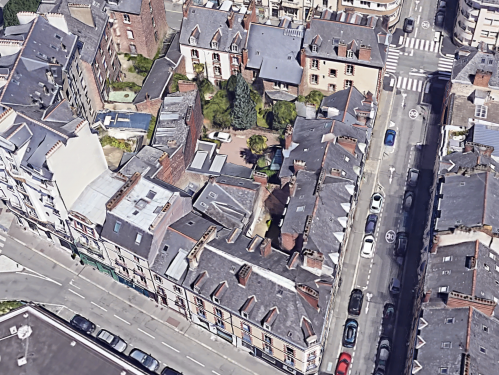 L'’îlot Sauveur-Duhamel à Rennes. © Google Earth