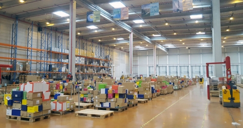 L'un des entrepôts de Carrefour en France