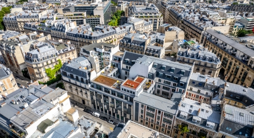 L'immeuble du 64 Lisbonne à Paris détenu par Gecina. 