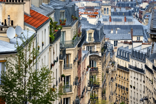 Vue sur le quartier Goncourt à Paris. 