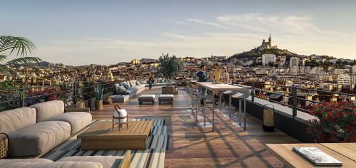 Le rooftop du Grand Central, à Marseille. © Views