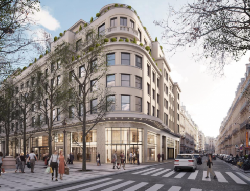 Vue d'angle du 29-33 Champs-Élysées à Paris