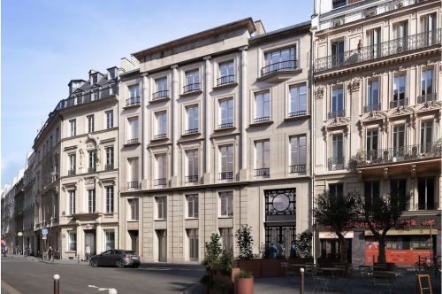 Perspective du 98 Victoire, à Paris. 