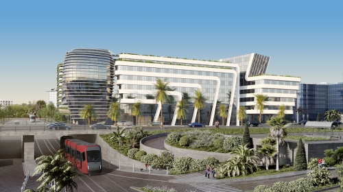 Vue du futur hôtel Sheraton, à Nice. 