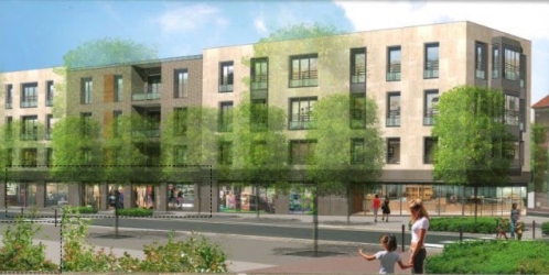 L'ensemble immobilier en cours de construction au Chesnay.