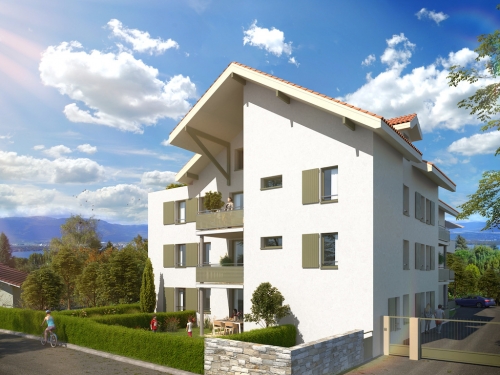 L'immeuble acquis en vefa dans le pays genevois à Messery, en Haute Savoie.