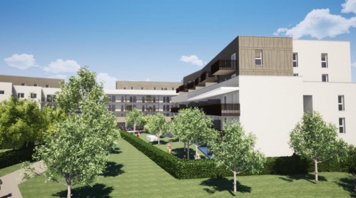 La future résidence services pour seniors de 104 logements, détenue par Foncière des Générations à Bourg-en-Bresse. 