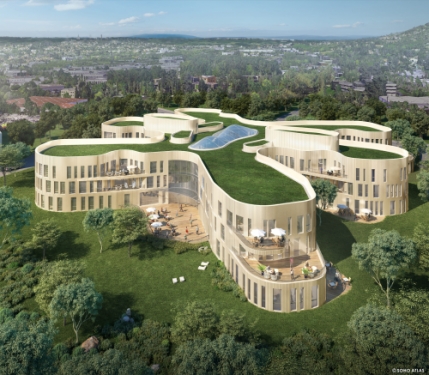 L'immeuble de bureaux Solaris, destiné au coworking, à Limonest L'immeuble de bureaux Solaris, destiné au coworking, à Limonest
