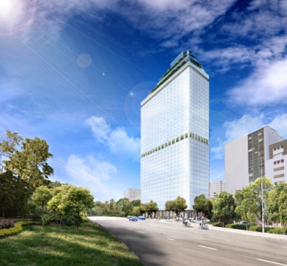 Perspective de la tour La Villette selon le projet d'Eurasia