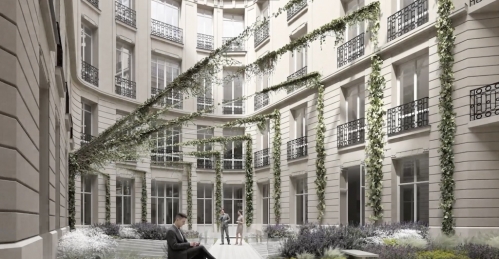 Vue d'architecte de l'immeuble Virtuose, au 31 Pierre 1er de Serbie.   Vue d'architecte de l'immeuble Virtuose, au 31 Pierre 1er de Serbie.