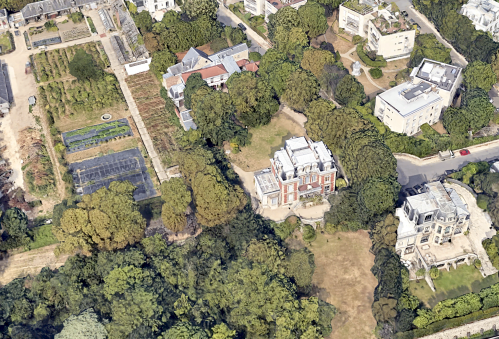 Le manoir de Montretout, fief des Le Pen à Saint-Cloud. © Google Earth