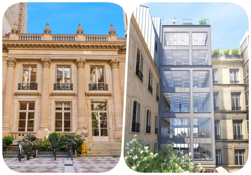 Les 20A Vendôme et 22 Marignan, à Paris. 
