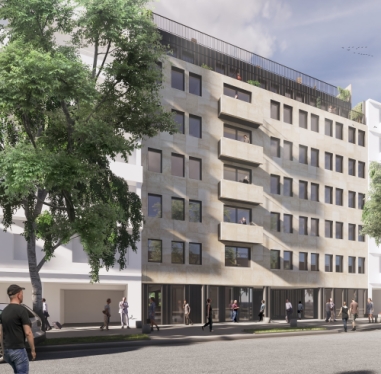 La façade du futur projet de Finestate à Issy-les-Moulineaux. 