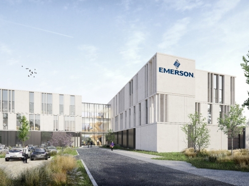 Le bâtiment d'Emerson à Saint-Priest, au sein du parc Urban'East.