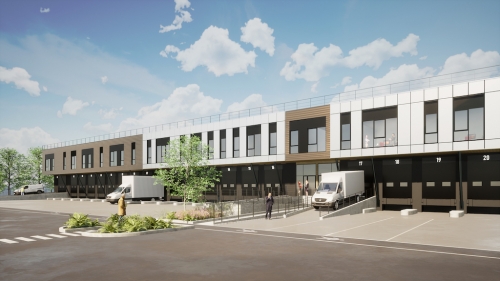 Le bâtiment de distribution urbaine à Trappes. 