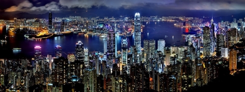 Skyline Hong-Kong de nuit