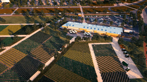 L'agroparc du futur Shopping Promenade Cœur Alsace. © Frey