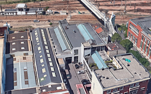 Vue aérienne du futur siège du PS à Ivry-sur-Seine 